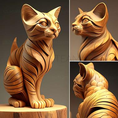 3D model Serengeti cat (STL)